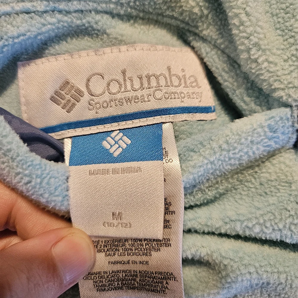 Columbia Blue Puffer Reversible Vest Girls Sz M 10-12